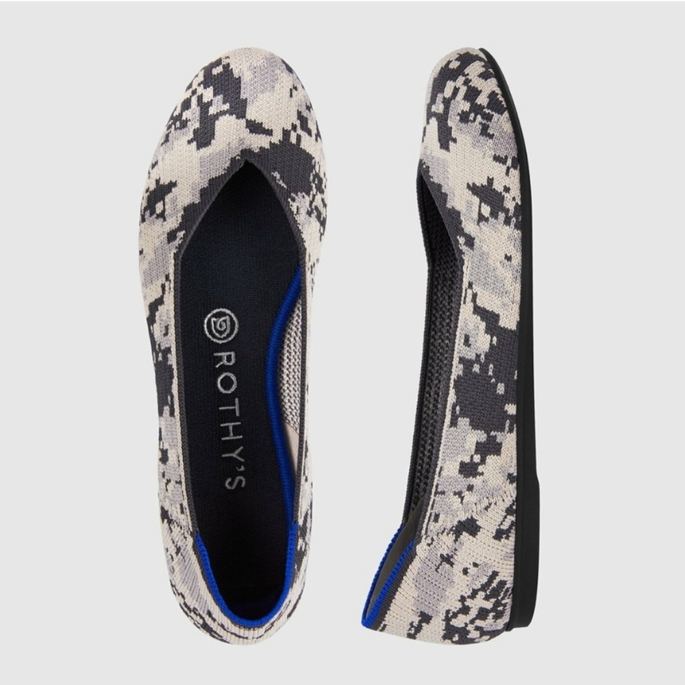 Rothy’s Ballet Flats Grey Camo Print 8